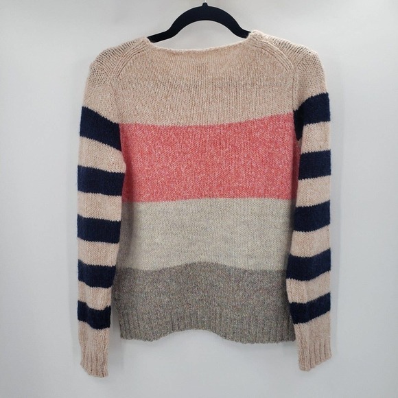 Rebecca Taylor Striped Colorblock Sweater Womens Size Small Wool Blend - Picture 4 of 12